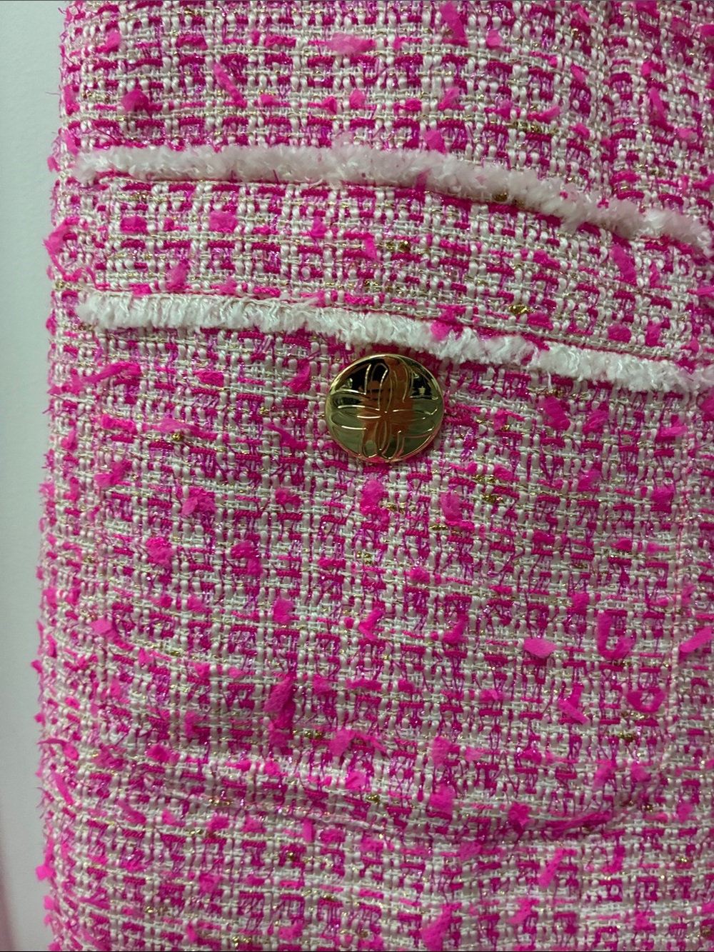 Lilly Pulitzer NWT Pink Tweed Short Sleeve Shift Dress - Picture 7 of 7